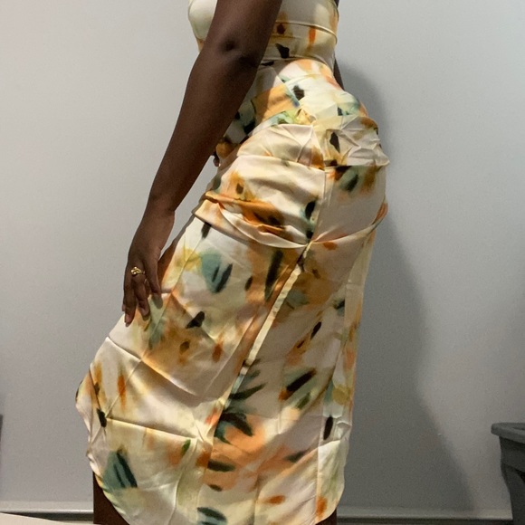 TIE DYE SPLIT THIGH SATIN CAMI DRESS - Picture 2 of 4